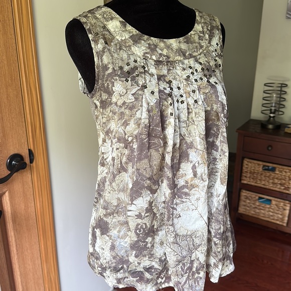 Coldwater Creek Vintage top with Floral print overlay size small - Picture 9 of 9
